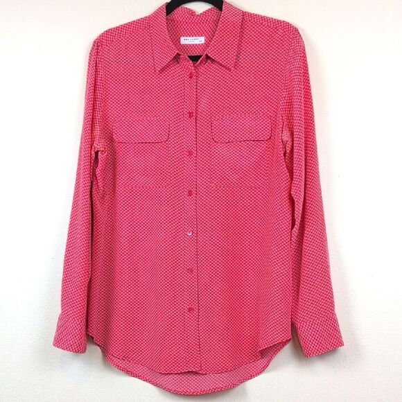 Equipment Femme Button Front Long Sleeve Silk Blouse Top Size M - Picture 13 of 13